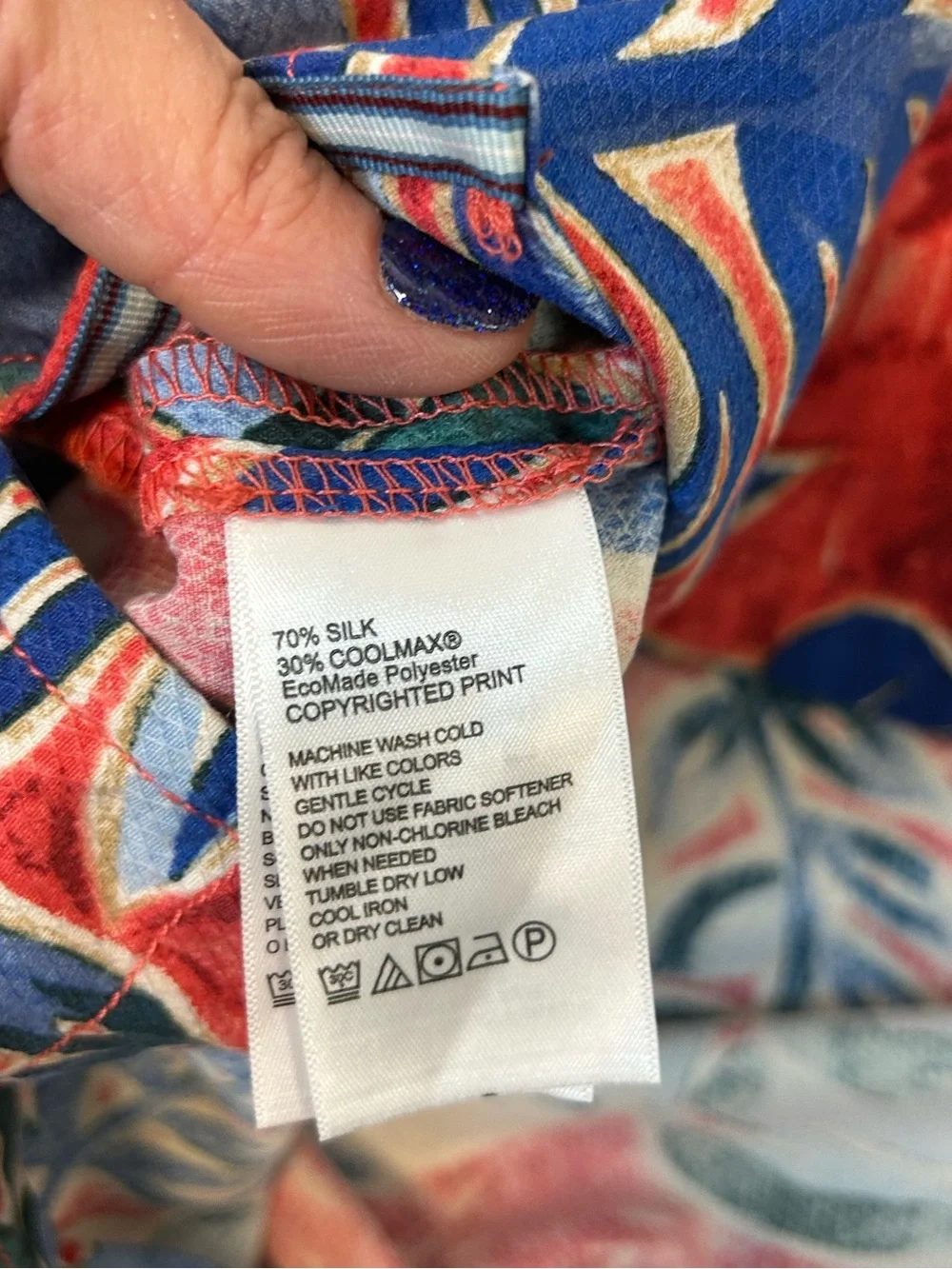 Tommy Bahama Crystal Cove Island Zone Button-Down Silk Blend Top‎ Men’s Large